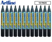 Artline 579 Chisel Nib Whiteboard Marker 12-Pack - Black