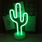 Green Cactus Led Neon Signs Light Christmas Wedding Decor Table Lamp Battery Powered Bar Pu