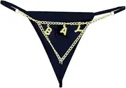 [TJCGCKK] Rhinestone Beach Waist Chain Thong Panties Crystal BABY BAY Alphabet G-String Thong Underpants Body Jewelry