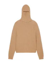 Sweater in blended wool with balaclava XL Nude