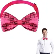 [Sdopbinbin] Pink Red Glitter Bow Tie for Men Boys Sparkly Christmas Bow Ties Bowtie for Men Kids Pre Tied Bow Tie for Boys