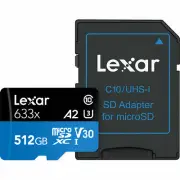 Lexar Micro SD 512G SDXC High Performance 633x Class10 Phone Tablet Memory U3 A2