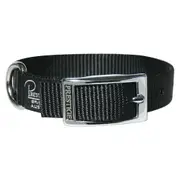Prestige Pet Single Layer Nylon Adjustable Dog Collar Black 3/4 Inch - 3 Sizes