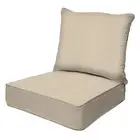 Outdoor Deep Seat, 24" W x 23" D, Textured Solid Almond Outdoor Chair Cushion