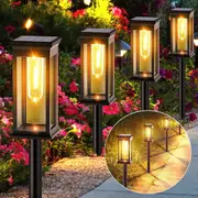 Solar Lights Outdoor, 6-Pack Solar Pathway Lights Waterproof Landscape Lights Decorative Lights