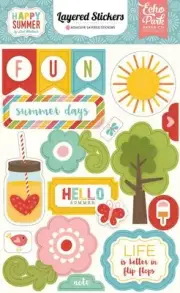 ECHO PARK "HAPPY SUMMER" LAYERED STICKERS SUMMER SCRAPJACK'S PLACE
