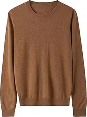 [Generic] Women Wool Pullovers, Round Collar, Fine Yarn Plain Knit Sweaters, Long Sleeve Jumper Top