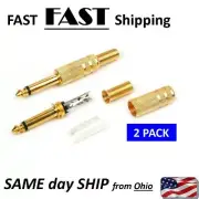Replacement Audio Earphone Mono Jack - solder type - GOLD plated 1/4" phono jack