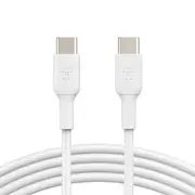 Belkin BoostCharge USB-C to USB-C Cable (1m/3.3ft) - White (CAB003bt1MWH),60W,480Mbps,8K+ bend,Samsung Galaxy,iPad,MacBook,Google,OPPO,Nokia,2YR