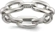 [JewelryWeb] Stainless Steel Polished 6mm Link Ring Band Style-Ring for Women