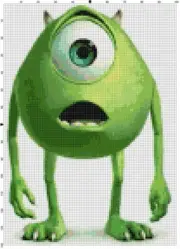 Handmade Mike Wazowski 7x10 Inch Counted Cross-Stitch Pattern Bella Stitchery