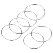 65mm(2.56") OD Metal O Ring Non-Welded Craft Hoops for DIY Silver Tone 6pcs