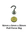 Neodymium Magnet Super Strong Round Rare Earth 3-120KG With Hook Fishing