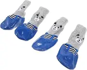 HOLIDYOYO 4pcs Anti Slip Dog Socks Waterproof Dog Socks Cotton Socks Cartoon Pattern Pet Socks (l)