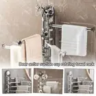 Rotatable Towel Rack Multi Pole Storage Rack Fashion Bath Hanger Shelf