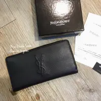 在飛比找蝦皮購物優惠-YSL 皮夾 SAINT LAURENT 聖羅蘭 真皮拉鍊式