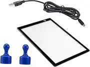 HEALSOPTHY Luminous Tracing Light Box Board with USB Cable Magnets Thin Drawing Pad for Home School Use Energy Efficient Flicker LED Easy Positioning with Ruler for Artists and Students