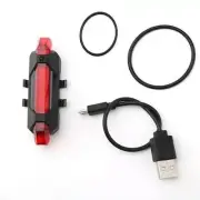 USB Bike Tail 5 LED Light Bicycle Rechargeable Safety Rear Lamp Flashing Warning