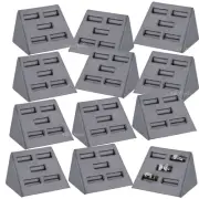 12pc Ring Display Stands Grey Ring Display Holders Gray Jewelry Display Stands