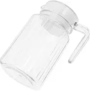 KOMBIUDA Clear Plastic Juice Pitcher with Lid Stylish Striped Beverage Carafe for Home Bar Use User Friendly Cold Kettle for Juices Drinks Water Bottle for Fridge