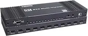 4K HDMI Multiviewer 9X2 with PIP SIGRAPID Screen Divider 9HDMI in 2HDMI Out Seamless Switch 2/4/6/8/9 Way Display Support IR RS232 4K@30Hz(RGB) HDCP1.4 17 Viewing Modes 2×1 3×1 4×1 6×1 7×1 8×1 9×1 et