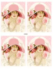 Vintage Image Victorian Woman In Pink Hat Waterslide Decals WOM985