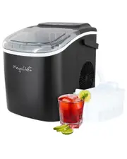 MegaChef 26Lb Black Countertop Bullet Ice Maker