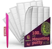 GreenFix Adhesive Mounting Putty - 100PCs White Sticky Tack for Wall Hanging - Poster Putty Removable Non Marking - Tacky Putty for Picture Poster Hanging Crafts - Sticky Tac Wall Adhesive