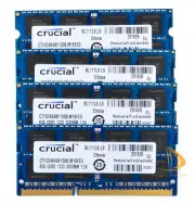 Crucial DDR3 RAM 32 GB 4x 8GB 2Rx8 PC3-10600S 1333Mhz SODIMM Laptop Memory 1.5V