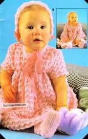 LACY LAYETTE SET birth to 6 months / 3ply - COPY baby knitting pattern