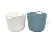 BULK 12 PLASTIC ROUND STORAGE BASKET W HANDLE 2 ASSORT HOLDER FRUIT 32X28CM
