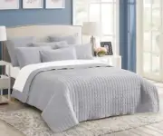NNEDSZ 7 piece vintage stone wash comforter set king silver