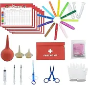 Puppy Whelping Kit Whelping Kit for Puppies Birth Newborn Dogs Cats Pet with 6 Record Keeping Charts Puppy Collars Bulb Aspirator Cord Clamps Umbilical Scissors 42 Pieces (AB)