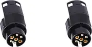 Binxind 2X 7 to 13 Pin Adapter Trailer 12V Caravan Truck Towbar Towing Electrical Converter N Type Plastic
