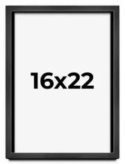 16x22 Shadow Box Frame Grey Charcoal Black | 0.875 Inches Deep | Solid Wood Shad