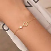 Solid 925 Signature Silver Circlet Gold Layered Bracelet
