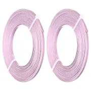 18 Gauge 3mm Wide Flat Wire, 16.4Ft 2 Roll Bendable Flat Bezel Wire, Light Pink