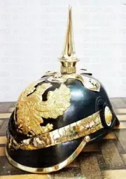 Imperial German Prussian Leather Pickelhaube Spike Helmet Officer's Garde Gift