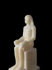 Rare Antique Statue for Egyptian Scribe made from Alabaster Stone , Pharaonic