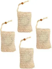 Baluue Efficient Soap 4pcs Handmade Soap Net Pouches Facial Exfoliating Meshes for Home Use