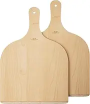2-Piece Wood Pizza Peel, Large Pizza Paddle Set for Pizza Stone,Oven or Grill, Pizza Spatula for Transferring Breads & Pizzas into and Out of a Hot Oven Swiftly