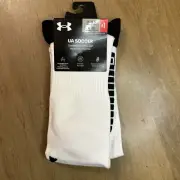 Under Armour Soccer Performance Over-The-Calf Socks,White 1-Pair, M 7-8.5 W 6-10