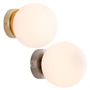 Lana Indoor Wall Light Art Deco Glass in Brass or Satin Nickel