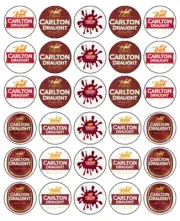 Carlton Draught Edible Cupcake Toppers Wafer Birthday Cake Decoration (2 Sizes)