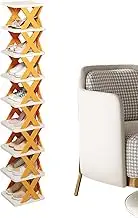 Vertical Shoe Rack - 9 Story Vertical Shoe Rack Organizer for Closet and Entryway | Shoe Storage Organiser Cabinet for Hallway | Folding Shelves No Assembly Slipper Organizer for Bathroom Entryway