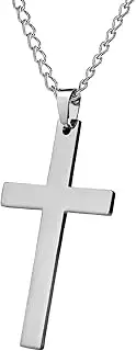 [Mbiyhgta] Men Chain Necklaces, Christian Pendant for Men - Stainless Steel Stainless Steel Pendant Chain Necklaces for Men Christian Hip-Pop Bible Pendant