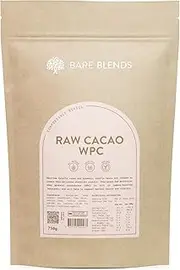 Bare Blends - Natural Whey Protein Concentrate Powder with Raw Cacao | WPC | Chocolate Whey Protein Powder | Gluten Free | non-GMO (750g)