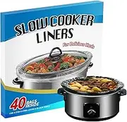 FASOZUKA Slow Cooker Liners 40×Cooking Bags Extra Large Size Disposable Pot Liners, Fit 3QT to 8QT for Slow Cooker Cooking Trays Suitable for Oval & Round Pots 13"x 21", 40 Liners (40)