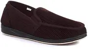[Pavers] Men's Corduroy Slip-On Slippers - Antibacterial Permalose Protection - Memory Foam Insole - Extra Wide Fit - Elegant Footwear for Home Use