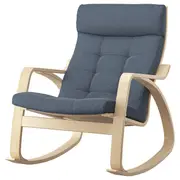 POÄNG rocking-chair, birch veneer/Gunnared blue